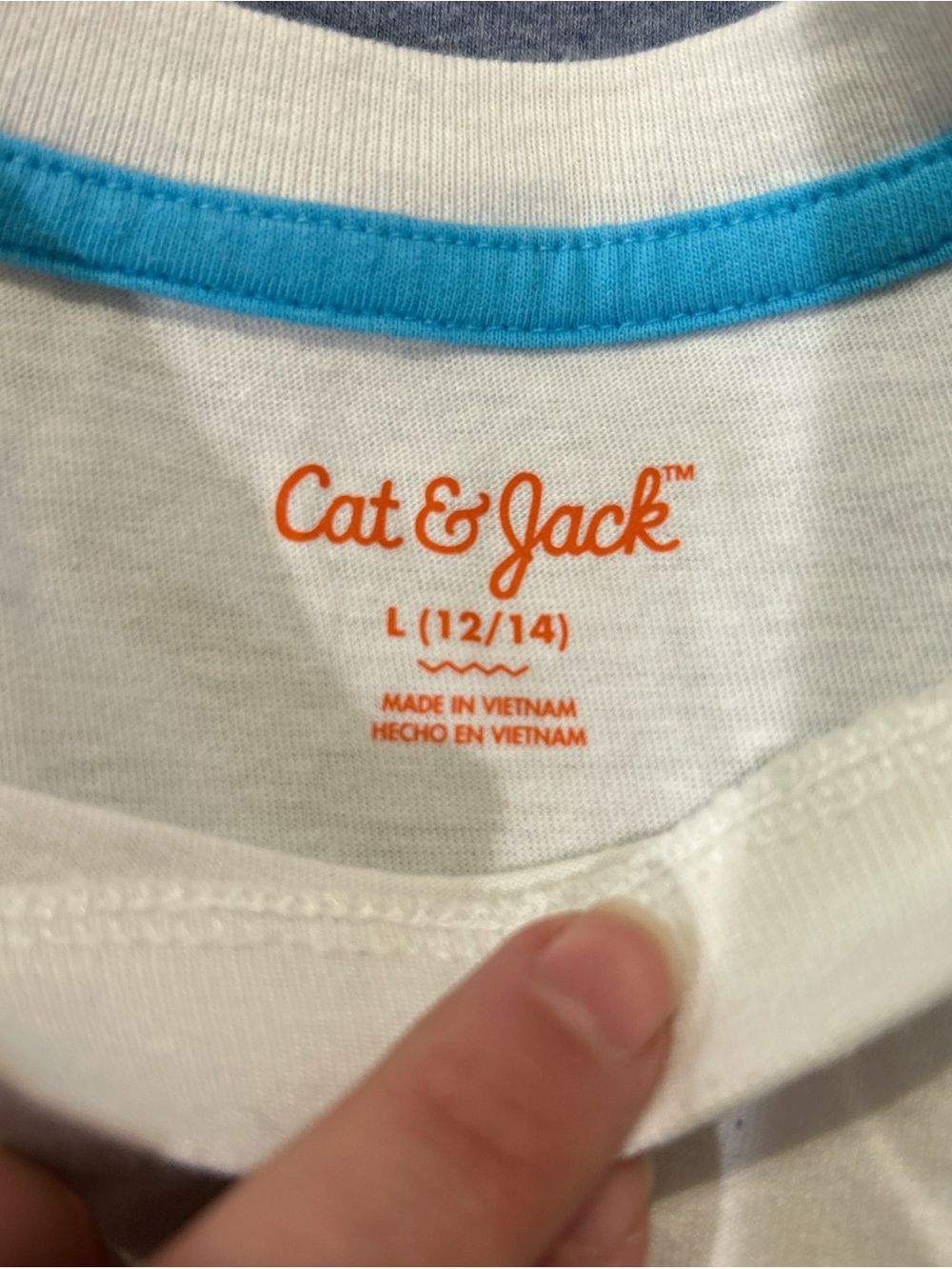 Cat & Jack Short Sleeve Striped Colorblock Tee - White, Light Blue & Lime - Picture 2 of 2
